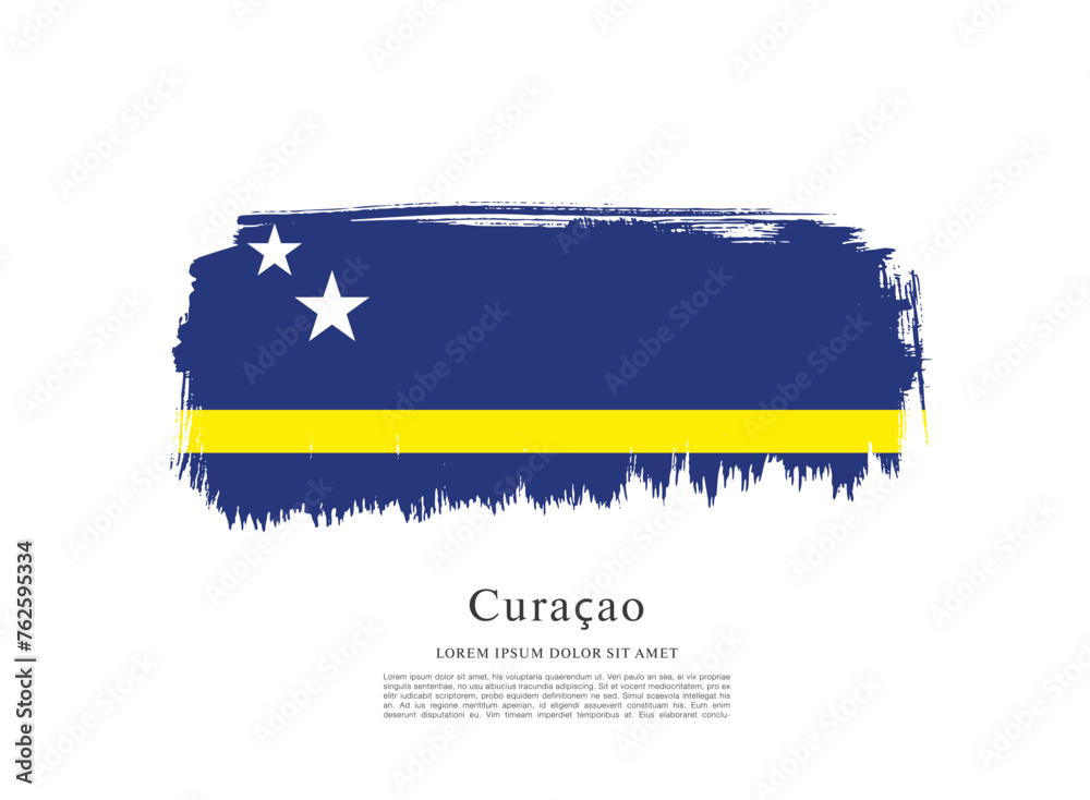 Obraz premium Flag of Curacao, vector layout design