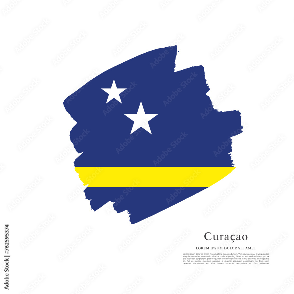 Flag of Curacao, vector layout design