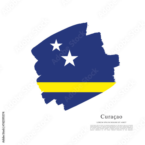 Flag of Curacao, vector layout design