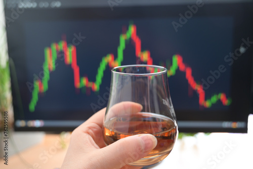 Celebratory Drink Over Financial Success