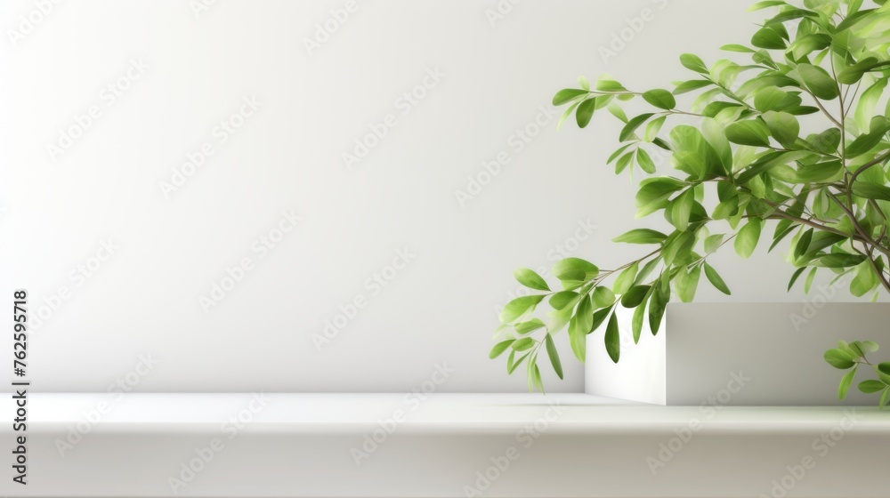 Mockup for product presentation with minimal geometric podium