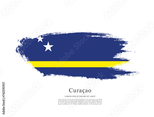 Flag of Curacao  vector layout design