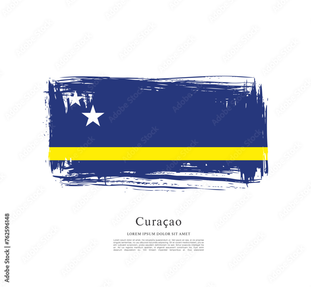 Fototapeta premium Flag of Curacao, vector layout design