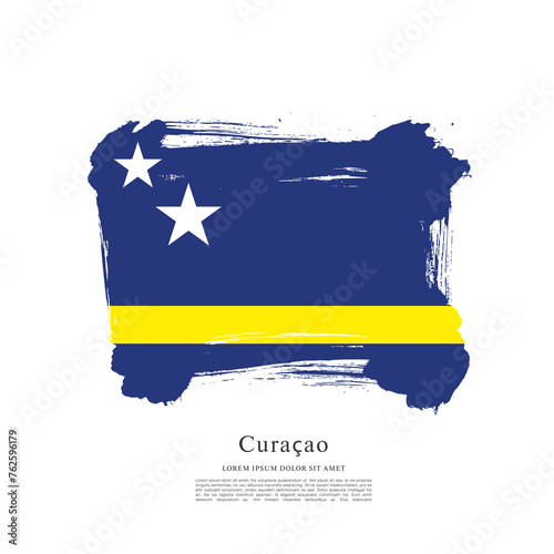 Flag of Curacao, vector layout design