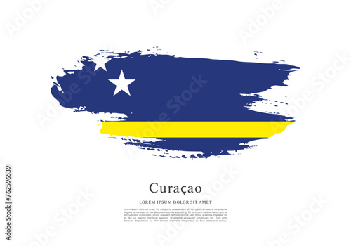 Flag of Curacao, vector layout design