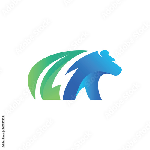 Bear energy leaf Logo Vector