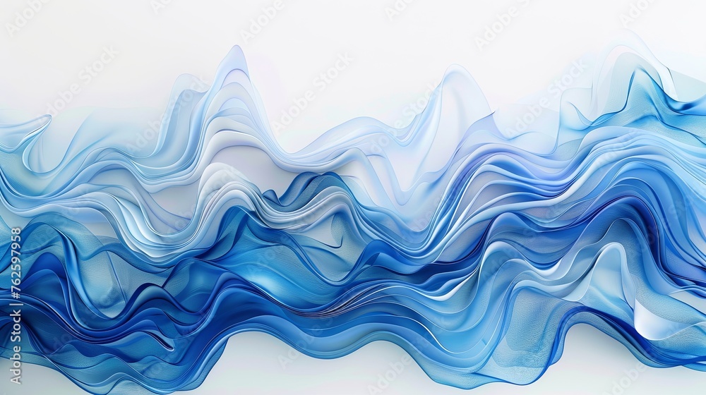 Fototapeta premium abstract blue wave on a white background