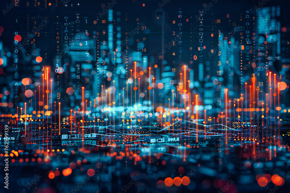 The intersection of technology and finance paints a futuristic cityscape, where data and architecture coalesce in a digital ballet of growth and innovation The intersection of technology and finance paints a futuristic cityscape, where data and architecture coalesce in a digital ballet of growth and innovation