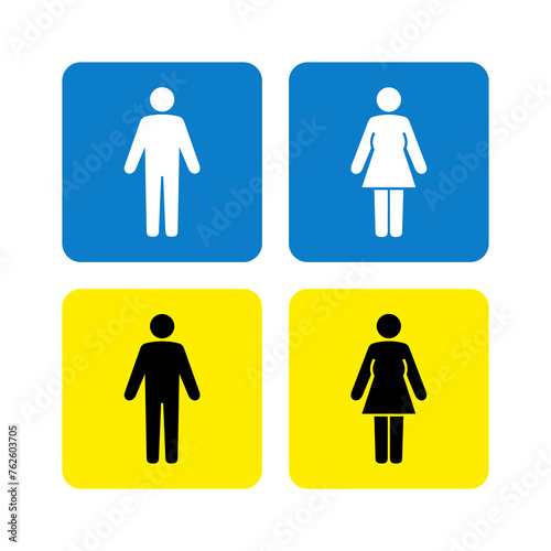 Toilet (restroom) icon. Designation of men's and women's toilets. Pictogram of a man and a woman. Silhouette of a person indicating a restroom.