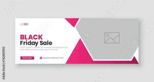 Black friday discount sale social media facebook cover design or web banner ads template.