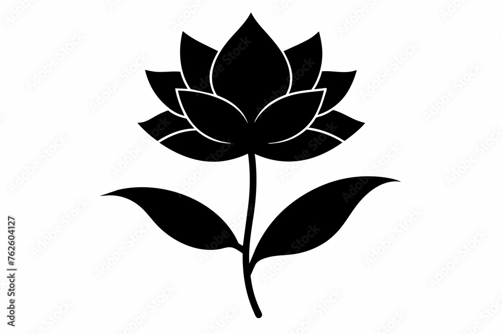flower silhouette with white background flower silhouette with white background