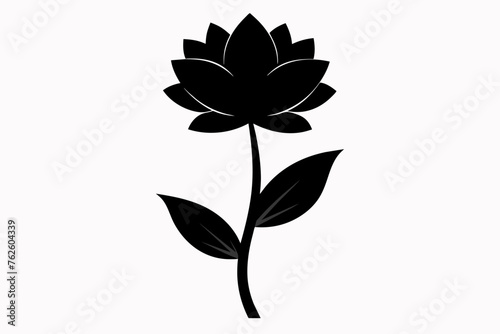 flower silhouette with white background