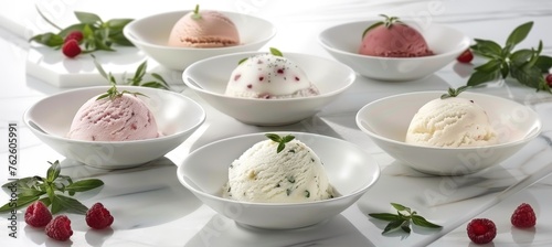 Vibrant display of assorted fruity gelato delights in an eye catching arrangement