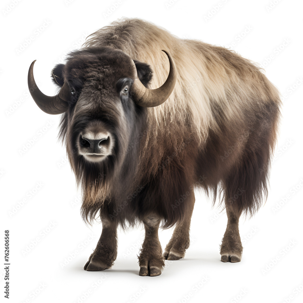 Bison in front of a white background Bison in front of a white background