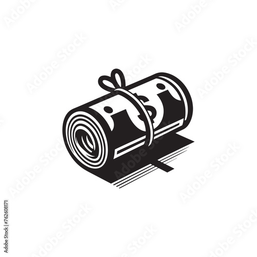 Cash Flow: Vector Money Roll Silhouettes Symbolizing Wealth, Prosperity, and Financial Success.