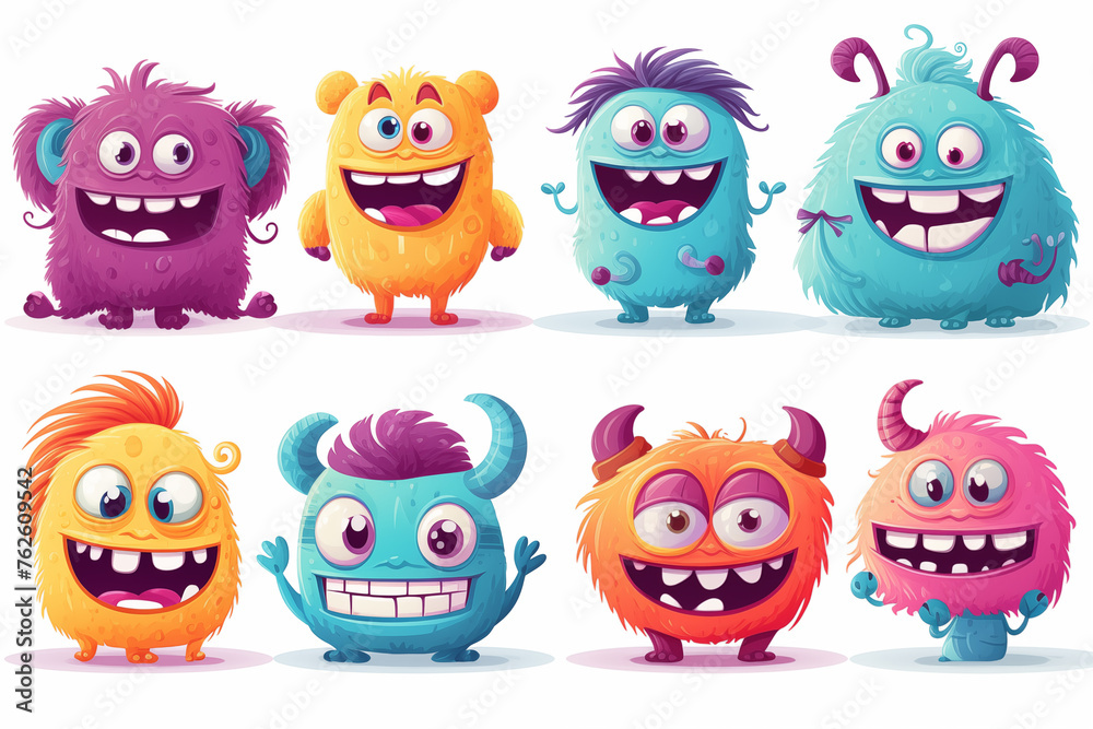 Set of cute small monsters