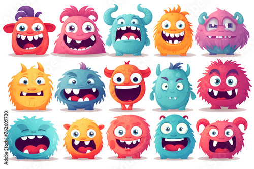 Set of cute small monsters