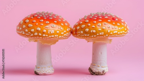 Hypsizygus tessellatus mushroom beech fungi on soft toned pastel colored background