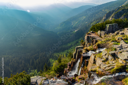 Fototapeta Naklejka Na Ścianę i Meble -  Wodospad Panczawski (Pančavský vodopád) najwyższy wodospad Karkonoszy 