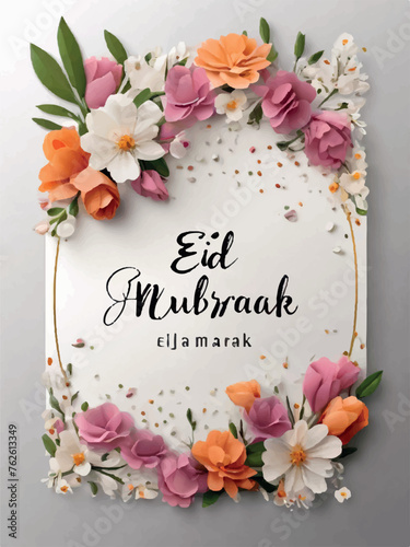  Vector Eid Mubarak Card  Eid Festival Card design with colorful background
