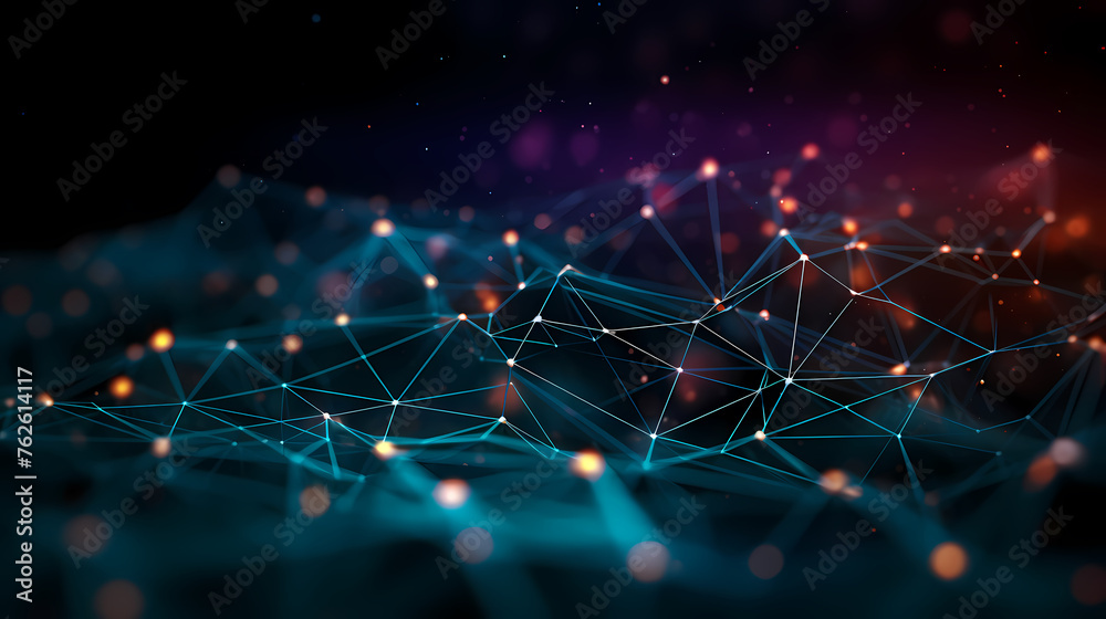 Abstract technology background with connection points for wireless, network or digital design - obrazy, fototapety, plakaty 