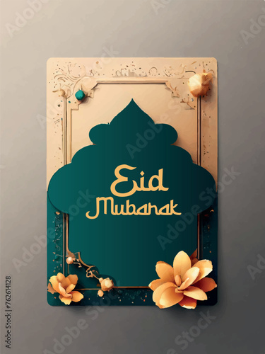  Vector Eid Mubarak Card  Eid Festival Card design with colorful background
