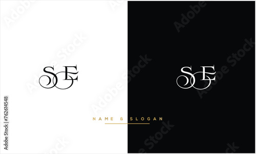 SE, ES, S,E Abstract letters Logo monogram