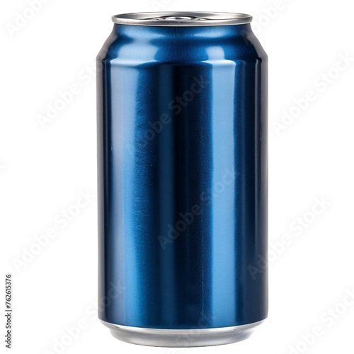 Blue color aluminum soda can mockup on an isolated background