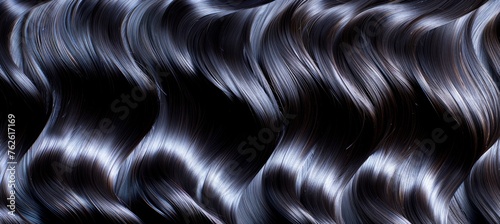 Glossy dark hair background with smooth and healthy hair texture for stunning visuals