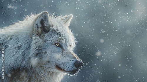 wolf white predator in winter