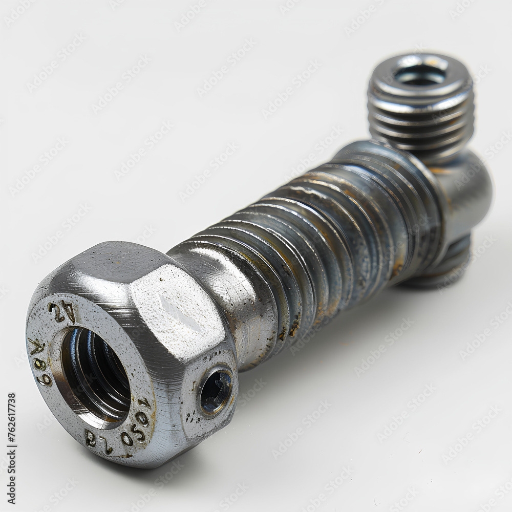 Galvanized metal screw on a white background Galvanized metal screw on a white background