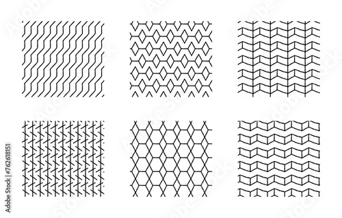 Fototapeta Naklejka Na Ścianę i Meble -  Set of minimalism geometric patterns, seamless pattern popular grid pattern print on wall or tablecloth. Vector graphics for textiles and paper