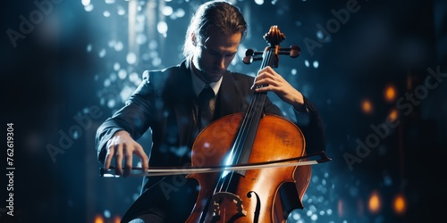 cellist playing cello Generative AI