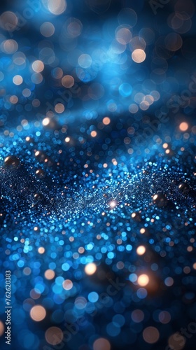Glittering Blue and Silver Abstract HD Background Illustration Generative AI