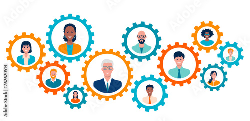 Business professionals collaborating. Business teamwork, communication concepts.