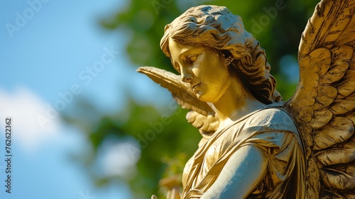 a golden statue of an angel