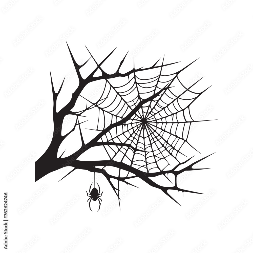 Vector Spider Cobweb Silhouettes Weaving Elegance and Intrigue in Design, spider cobweb vector.