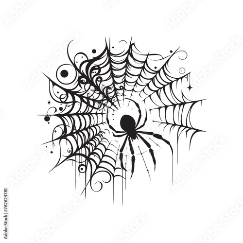 Vector Spider Cobweb Silhouettes Weaving Elegance and Intrigue in Design, spider cobweb vector.