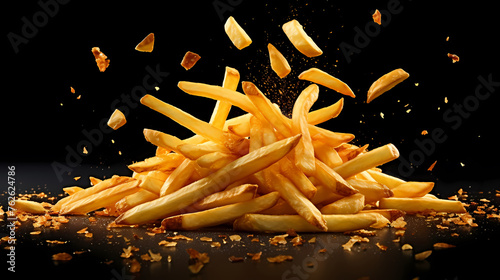 Mouthwatering French fries close-up