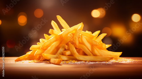 Mouthwatering French fries close-up