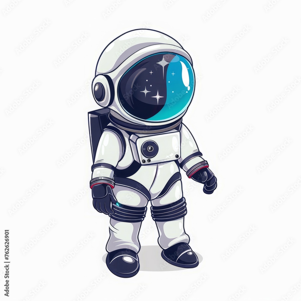astronaut cartoon illustration isolated.