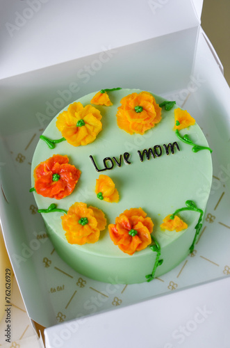 Bento Cake with Love Mom Message, Mother's Day Sweet Present