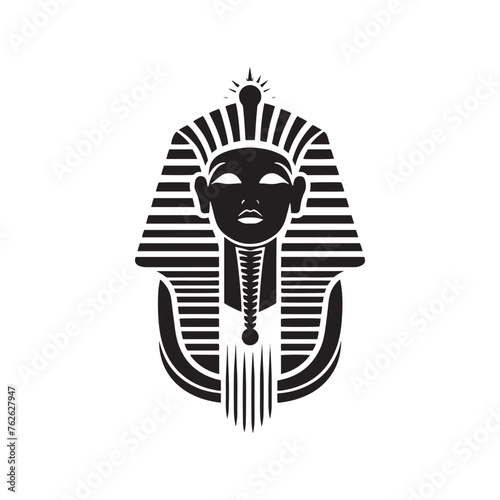 Vector Tutankhamun Silhouette Illuminating the Majesty and Mystique of Ancient Egypt. Tutankhamun black illustration.