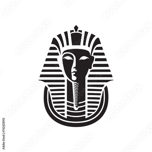 Vector Tutankhamun Silhouette Illuminating the Majesty and Mystique of Ancient Egypt. Tutankhamun black illustration.