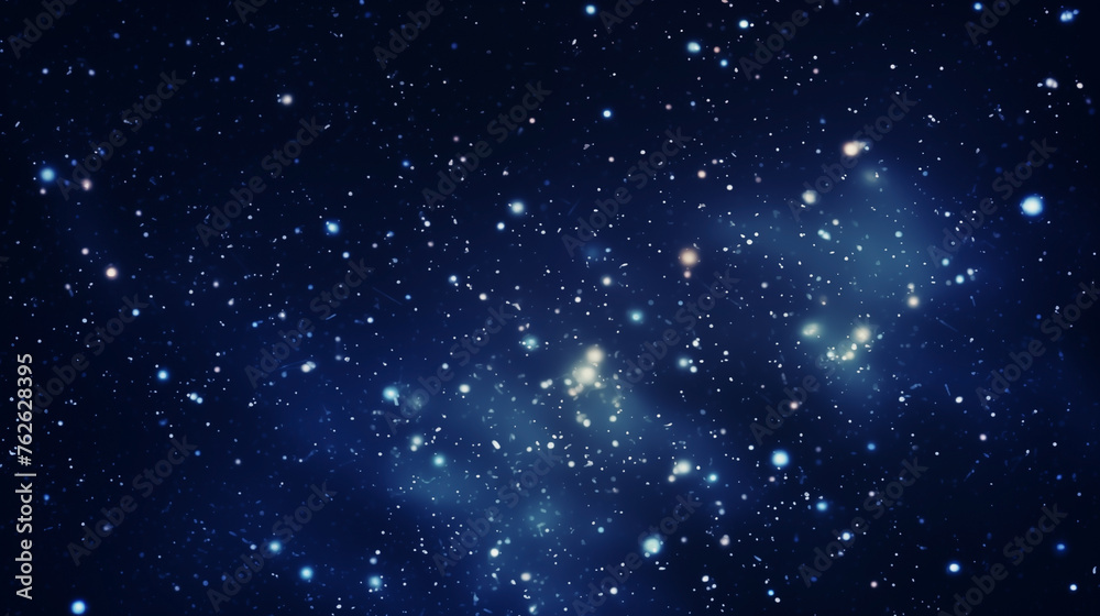 Deep blue starry background with diffused celestial light and cosmic haze