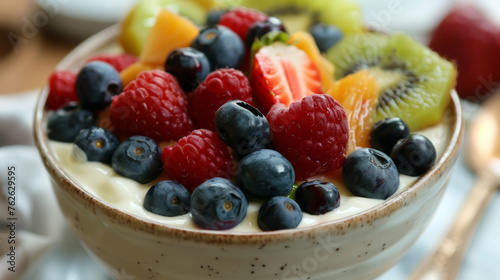 Fresh Fruit Bowl with Creamy Yogurt