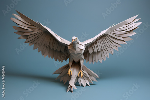 Paperstyle origami eagle, paperstyle eagle