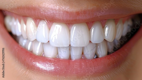 Radiant smile shines through braces in a close-up photo, celebrating orthodontic progress and dent