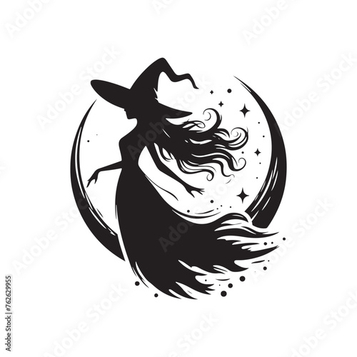 Vector Wizard silhouette: Conjuring magic and mystery with every gesture, wizard black illustration.