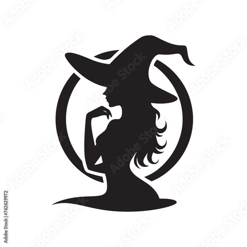 Vector Wizard silhouette: Conjuring magic and mystery with every gesture, wizard black illustration.